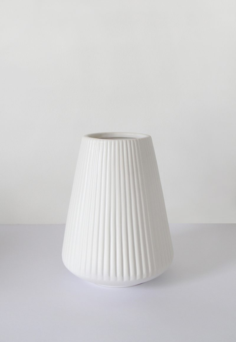 Grooved Ceramic Vase